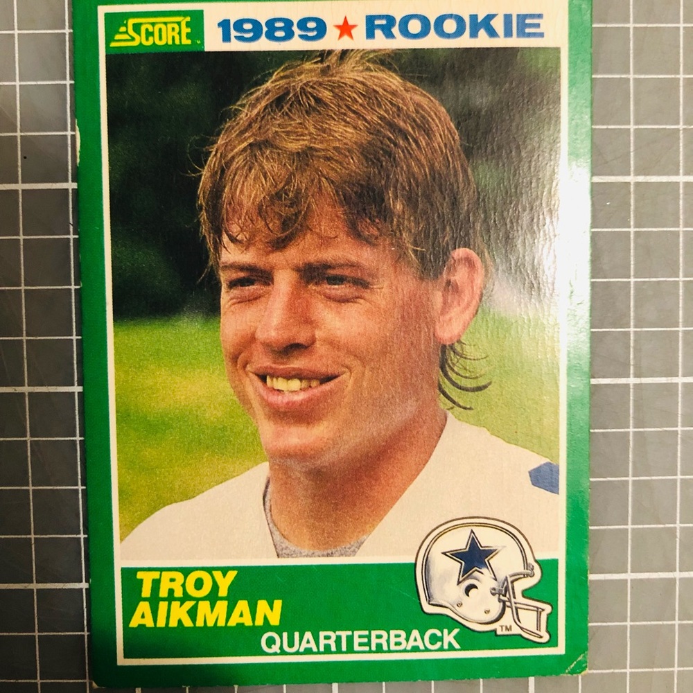score 279 1989 Troy Aikman rookie card EUC